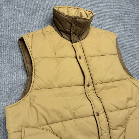 Vintage Golden Fleece Quilted Puffer Vest Jacket Men Large Brown/Tan Made In USA - Picture 11 of 13